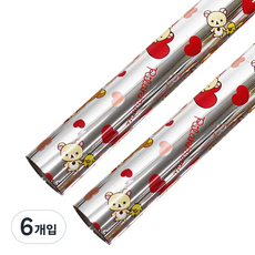 솔로몬샵 코코 뉴리락쿠마 비닐롤포장지 대 18m, 실버, 6개입