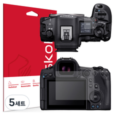 스코코 캐논 EOS R5 Mark2 지문방지 저반사 액정+상단 액정보호필름 세트, 5세트