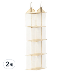 마켓플랜 옷장 레이어드 수납 가방걸이 행거, 베이지, 2개