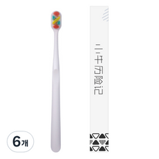 매버릭어드벤처 마카롱 컬러 부드러운 칫솔 화이트, 6개, 1개입