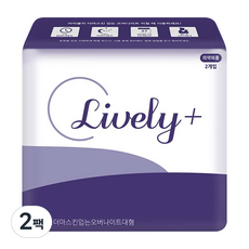 Lively 더마스킨 입는 오버나이트 대형 L, 팬티형, 2개입, 2팩