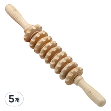 大家的開始 指壓原木按摩滾輪, 5個, 淺棕色
