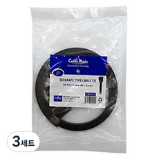 CABLE MATE DIY高強度束帶 + 鎖扣 5入 CM-S02, 黑色, 3套