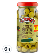 보르게스 피티드 그린올리브, 230g, 6개