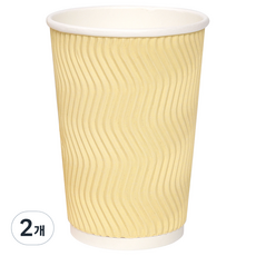 해피팩 삼신상사 한결 웨이브 아이스 3중 종이컵 380ml 옐로우, 2개, 100개입