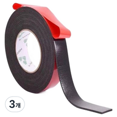 테일스타 강력한 다용도의 양면테이프 8m x 1cm, 블랙, 3개