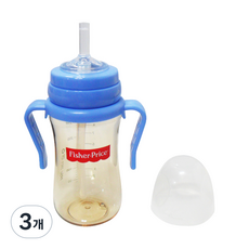 피셔프라이스 PPSU 만능 빨대컵, 블루, 3개, 300ml