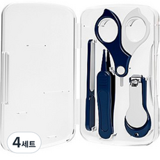 블루마켓 유아용 투명케이스 손톱관리 세트, 블루, 4세트