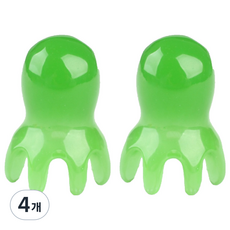 Evring 頭皮指壓按摩章魚刮痧, 4個, 綠色