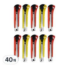 Bluemato 辦公用美工刀 18mm 大型 旋鈕式 CTK002, 40個, 隨機出貨