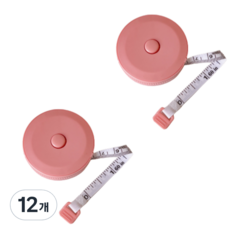 Happyj 便攜式量身捲尺 粉紅色, 12個, 2m