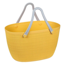 多用置物提籃-小, 買菜籃/購物籃/髒衣籃/收納籃, 編織四色, 尺寸30x19x16cm, 顏色隨機, 1個