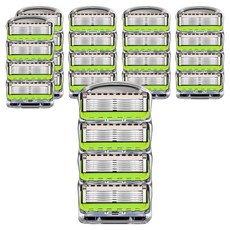 Daonselect 吉列鋒隱動力相容5層優質刮鬍刀片, 1入, 24個