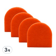 Ram's Home 燒焦鍋頑固汙漬專用神奇菜瓜布 橘色, 3個, 4入