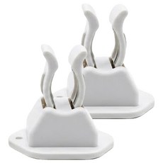 POnYKASEI 黏著式掛壁式收納夾 掃除用具 耐重1kg 5 x 4 x 4.7cm 2個, 白色, 1組