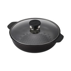 3D鑽石塗層雙耳平底炒鍋, 36cm, 單色, 1入