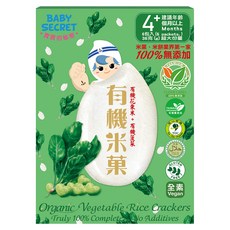 BABY SECRET 寶寶的秘密 有機米菓 6包組 4個月以上 100%無添加, 菠菜, 36g, 1盒