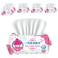 小麥購物 一次性洗臉巾, 白色, 6包