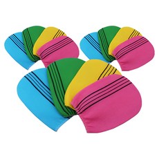 色彩繽紛柔軟好搓澡的義大利海綿搓澡巾4件組, 3套, 混合色