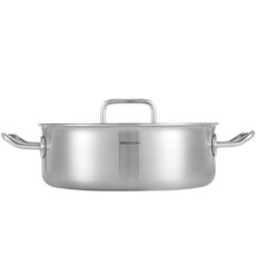 EDELKOCHEN 雙耳3層316不鏽鋼淺湯鍋 300EVERTE241, 單色, 24*10.5cm