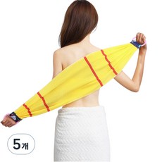 特大加寬搓澡巾, 5個, 1入, 黃色