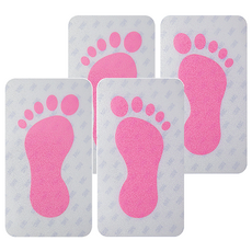 3M S W 左右腳形 磁磚用防滑貼紙, 4個, 粉紅色