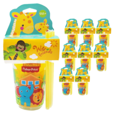 fisher-price 費雪 吸管杯 3入+杯蓋 3入+吸管 3支入組, 黃色, 3組