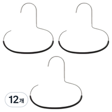 일상포인트 후크형 악세사리 정리 옷걸이, 블랙, 12개
