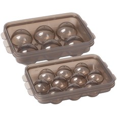 Nanu Dam 冰球製冰盒 6格 + 10格, 黑色, 1套