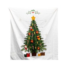 WIDE VIEW 聖誕樹裝飾掛布，附贈星星串燈，免打孔安裝, 190g, B款