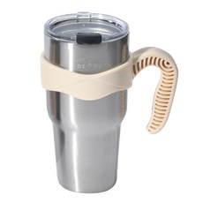 DIYOU 雙層真空不鏽鋼保溫杯組(杯子+把手+蓋子), 銀色+象牙白, 900ml, 1組