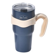 DIYOU 雙層真空不鏽鋼保溫杯組(杯子+把手+蓋子), 海軍藍, 900ml, 1組