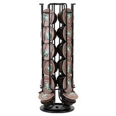 DAEHAN Nespresso Dolce Gusto 24孔旋轉咖啡膠囊架收納盒, 1個, 黑色