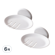 파스텔 비누 받침대, 화이트, 6개