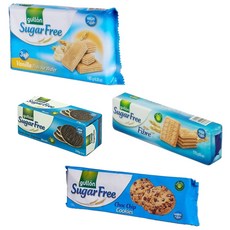 gullon 穀優 無糖餅乾組 1d, 香草威化餅180g+黑巧克力餅乾150g+黑巧克力消化餅270g+高纖餅乾170g, 1組