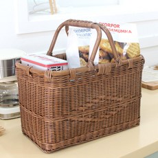 MAISONINDAHRATTANSHOP 長方形手提禮物藤籃 F204, 單一顏色, 1個