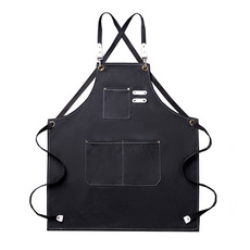 Living Chart 優質帆布三口袋圍裙, 黑色