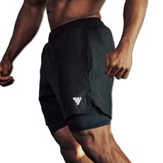 윈어블 남성용 운동 쿨링 5부 밴딩 레깅스 반바지, 블랙, 1개