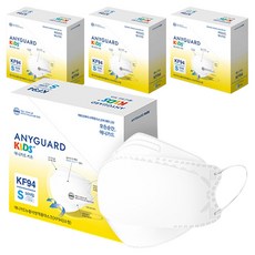 ANYGUARD 童款防霾魚型立體口罩 KF94 S號, 50片, 4盒, 白色