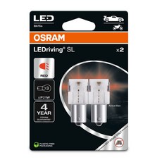 OSRAM 歐司朗 轉向燈 方向指示燈 LED P21W 2入, 紅色, 1個
