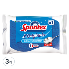 스폰텍스 L'ORIGINALE SURFACES DÉLICATES 민감 표면 전용 스크럽 스펀지, 3개, 1개입