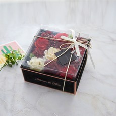 하우쎈스 조화 플라워 용돈박스, 레드와인, 1개