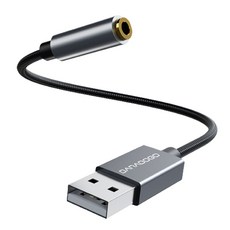 BARABOGO USB A 型 3.5mm 立體聲 HIFI 音源線, TA1A, 灰色, 1個