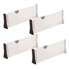 MOAMOAYO 可伸縮抽屜隔板, 白色, 4個