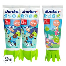 조르단 뉴스텝2 어린이 고불소 치약 청사과향, 90g, 9개