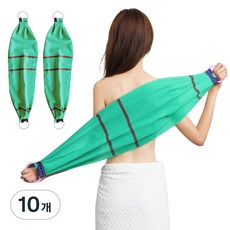 特大型寬版搓澡巾, 10個, 1入, 綠色