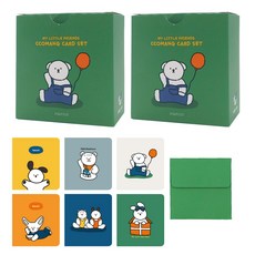 Pinkfoot Ccomang 卡片48入 + 信封48入套組, 綠色, 2組