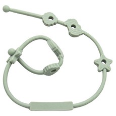 OhBabyLying 讓寶寶躺躺 矽膠玩具鏈 綠色 安全無毒 多功能設計, 1條