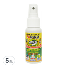 ECHain TeCH 熊掌防蚊液 強效型 尤加利防蚊 檸檬尤加利, 60ml, 5瓶