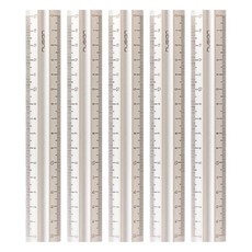 Deli Nusain 鋁製便攜式雙面刻度直尺 15cm, 銀色, 5個